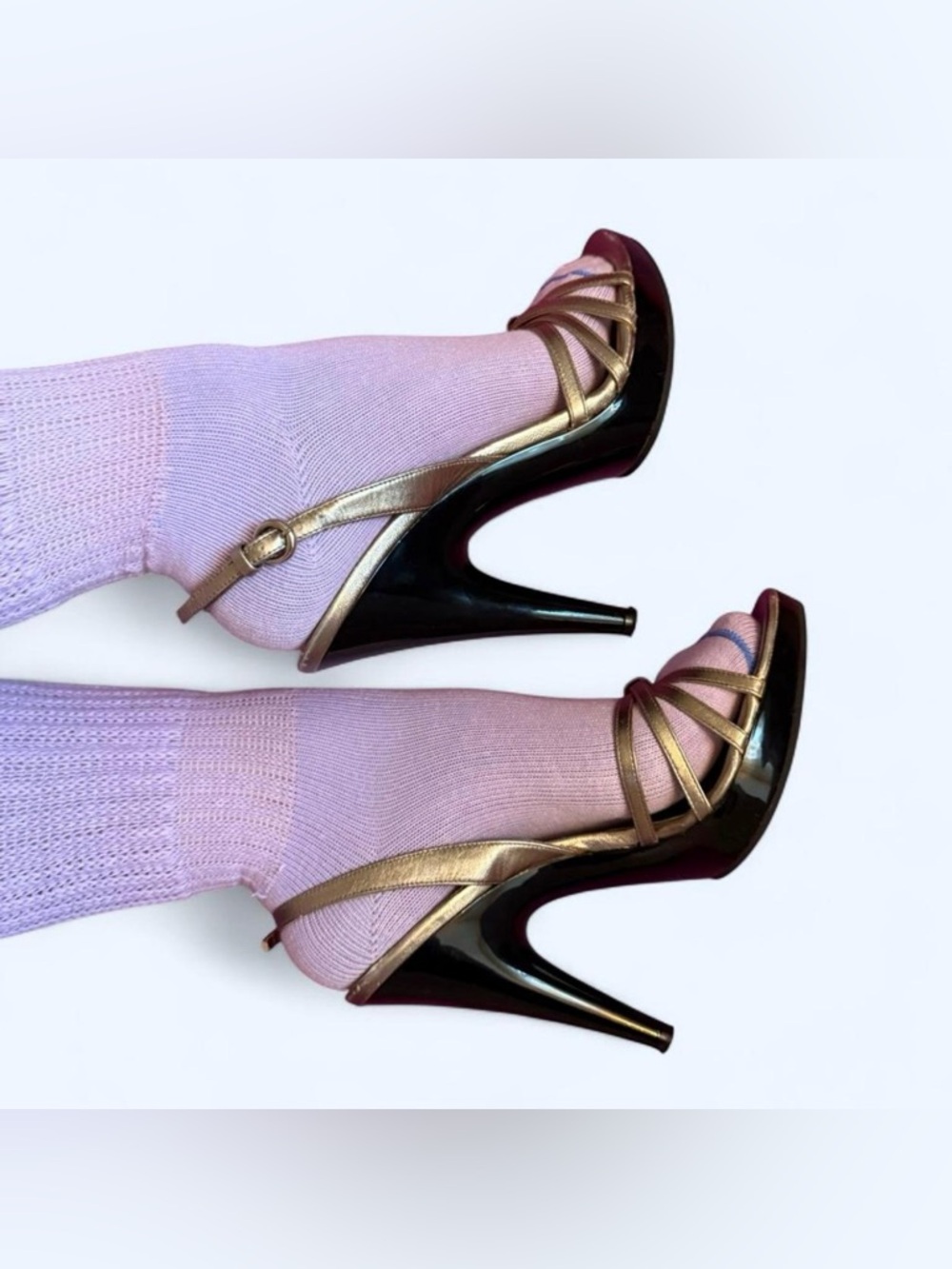 Miu Miu vintage y2k Metallic gold strappy Slingback High Heel Sandals